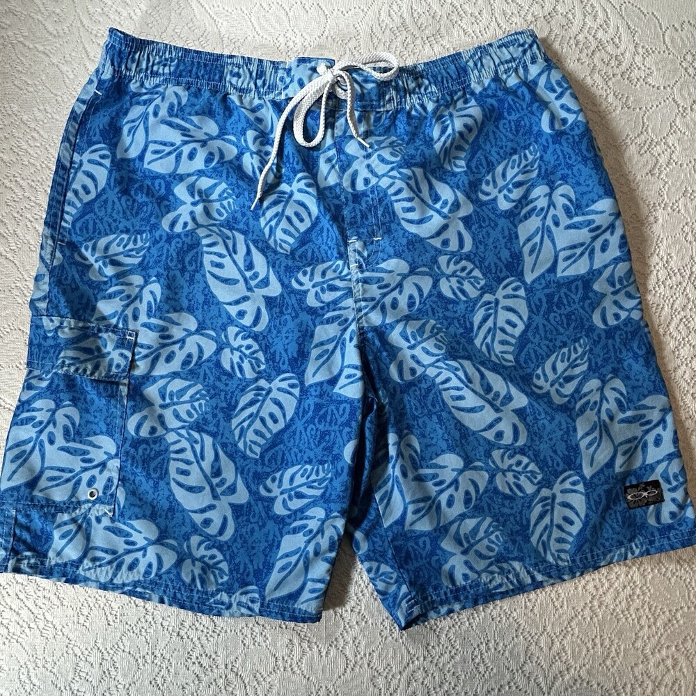 OP Ocean Pacific Board Swim Trunks Shorts Men L Lined Hawaiian Pool Ocean Lake